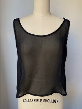 Vintage Y2K Kirra Sheer Black Mesh Tank Top